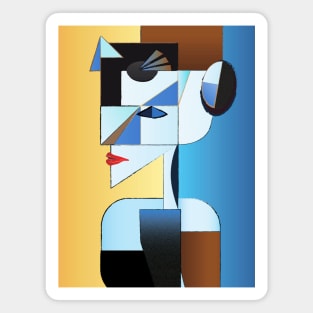 Abstract Surreal Woman Art | Cubist Modern Woman Art Magnet